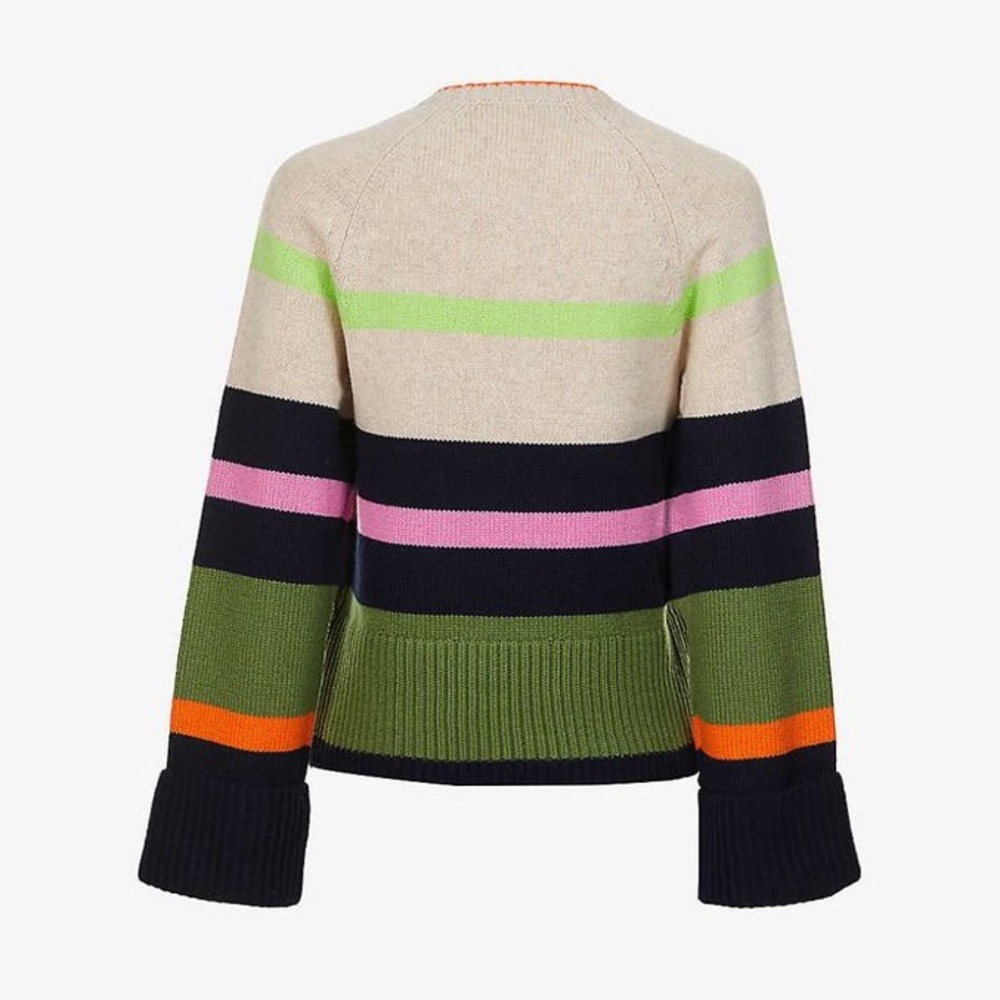 ME+EM Wool and Cashmere Multicolor Striped Sweater— Womens Large - Picture 2 of 11
